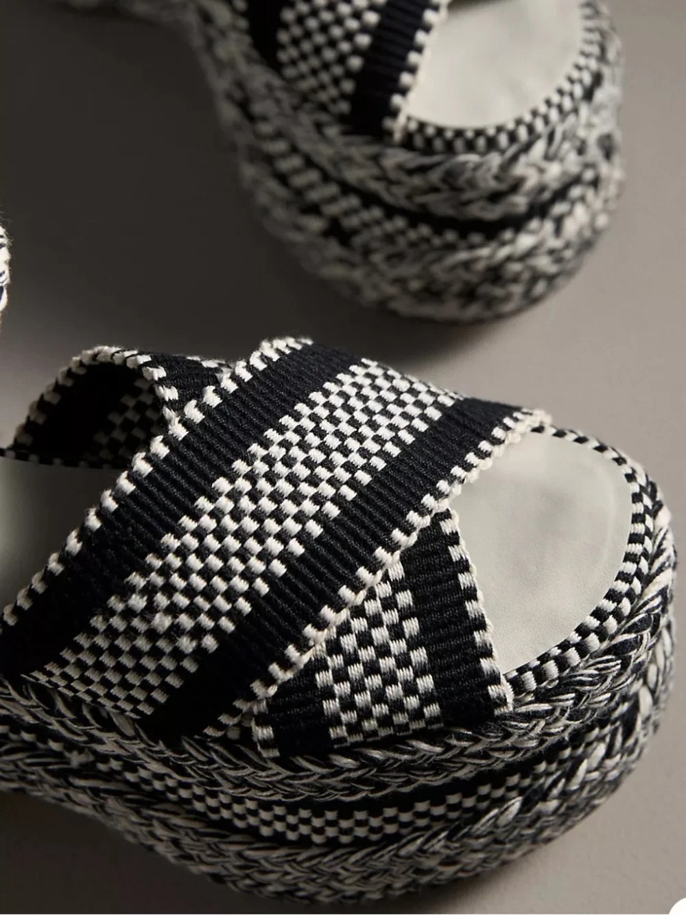 Anthropologie Amambaih Carmen Black & White Woven Platform Sandal